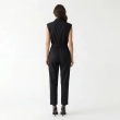 Women's Premium Sleeveless Button - Up Utility Jumpsuit &mdash; Daytime Socials, Urban Escapes &amp; Modern Evening Elegance  - Black