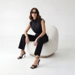 Women's Premium Sleeveless Button - Up Utility Jumpsuit &mdash; Daytime Socials, Urban Escapes &amp; Modern Evening Elegance  - Black