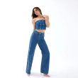 Women's Premium Denim High - Waist Wide - Leg Jeans Trousers &mdash; Daytime Socials, Weekend Outings &amp; Chic Streetwear  - Blue Denim