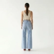 Women's Premium Denim High - Waist Wide - Leg Frayed Jeans Trousers &mdash; &mdash; Daytime Socials, Weekend Outings &amp; Chic Streetwear - Light Blue Denim
