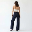 Women's Premium DenimHigh - Waist Wide - Leg Jeans Trousers &mdash; Daytime Socials, Weekend Outings &amp; Chic Streetwear  - Dark Blue Denim