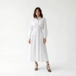 Women's Premium Shirt Long - Sleeve Button - Up Maxi Dress &mdash; Daytime Socials, Luxury Resort Lounging &amp; Summer Escapes  - White