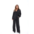 Women's Premium Co - ord Set &mdash; Long - Sleeve Button - Up Shirt &amp; Wide - Leg Trousers &mdash; Casual Luxury Resort Wear &amp; Lounge Elegance  - Oklahoma Black