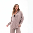 Women's Premium Co - ord Set &mdash; Long - Sleeve Button - Up Shirt &amp; Wide - Leg Trousers &mdash; Casual Luxury Resort Wear &amp; Lounge Elegance  - San Jose Beige