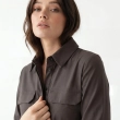 Women's Premium Shirt Long - Sleeve Button - Up Maxi Dress With Fabric Belt&mdash; Daytime Socials, Luxury Resort Wear &amp; Modern Evening Elegance  - Brown