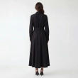 Women's Premium Shirt Long - Sleeve Maxi Dress With Fabric Belt &mdash; Daytime Socials, Luxury Resort Lounging &amp; Summer Escapes - Black