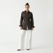 Women's Premium Casual Long - Sleeve Button - Up Shirt With Fabric Belt&mdash; Luxury Lounging, Daytime Socials &amp; Summer Escapes  - Brown