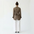 Women's Premium Casual Long - Sleeve Button - Up Shirt With Fabric Belt&mdash; Luxury Lounging, Daytime Socials &amp; Summer Escapes  - Khaki