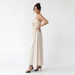 Women's Premium Tie - Front Cami Sleeveless Maxi Dress Evening Gown &mdash; Coastal Galas, Luxury Resort Wear &amp; Sunset Soir&eacute;es  - Beige