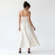 Women's Premium Tie - Front Cami Sleeveless Maxi Dress Evening Gown &mdash; Coastal Galas, Luxury Resort Wear &amp; Sunset Soir&eacute;es  - Beige