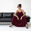 Women's Premium Sleeveless Gathered Cami Maxi Dress Evening Gown &mdash; Coastal Galas, Luxury Resort Wear &amp; Sunset Soir&eacute;es  - Burgundy