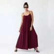 Women's Premium Sleeveless Gathered Cami Maxi Dress Evening Gown &mdash; Coastal Galas, Luxury Resort Wear &amp; Sunset Soir&eacute;es  - Burgundy