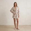 Women's Regular Kimono Top - Artistic Chic &amp; Summer Gathering Style - Pastel Abstract Print