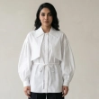 Women's Regular Bow Blouse With Fabric Tie - Sophisticated Office &amp; Semi-Formal Workwear - White