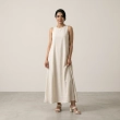 Women's Premium Evening Gathered Neckline Draped Maxi sleeveless Dress &mdash; Coastal Galas, Luxury Resort Wear &amp; Sunset Soir&eacute;es  - Cream