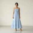Women's Regular Casual Chic Maxi Dress - Smocked Bodice and Tiered Skirt - Powder Blue