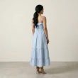 Women's Regular Casual Chic Maxi Dress - Smocked Bodice and Tiered Skirt - Powder Blue
