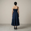 Women's Regular Casual Chic Maxi Dress - Smocked Bodice and Tiered Skirt - Navy Blue