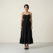 Women's Regular Casual Chic Midi Dress - Summer Spaghetti Straps and Ruffle Hem - Black