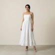 Women's Regular Casual Chic Midi Dress - Summer Spaghetti Straps and Ruffle Hem - White