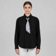 Women's Regular Modern Tailored Blouse - Classic Long-Sleeved - Black