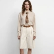 Women's Regular Modern Tailored Blouse - Classic Long-Sleeved - Beige