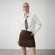 Women's Regular Modern Tailored Blouse With Tie And Buffer - Classic Long-Sleeved - Off-White