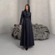 Women's Regular Denim Dress - Modern Utility &amp; Elegant Modest Fashion - Dark Denim Blue