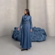 Women's Regular Denim Dress - Modern Utility &amp; Elegant Modest Fashion - Denim Blue