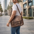 Genuine Leather The Souq Street  The Mina Satchel Laptop Bag Compartment Protection Tan 28cm x 42cm