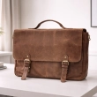 Genuine Leather The Souq Street  The Mina Satchel Laptop Bag Compartment Protection Tan 28cm x 42cm