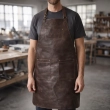 Genuine Leather The Souq Street The Artisan Chef Apparel Two-Piece Knife Roll and Apron Set Coffee Brown