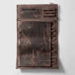 Genuine Leather The Souq Street The Artisan Chef Apparel Two-Piece Knife Roll and Apron Set Coffee Brown