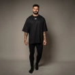 Men&rsquo;s Oversized T-Shirt - Lightweight Crew Neck Streetwear Tee with Relaxed Fit - Black