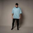 Men&rsquo;s Oversized Basic T-Shirt - Lightweight Crew Neck Streetwear Tee with Relaxed Fit - Light Blue