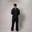 Men&rsquo;s Oversized Graphic T-Shirt - ''Bu'' Print Streetwear Tee with Relaxed Fit - Black