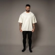 Men&rsquo;s Oversized Graphic T-Shirt - ''Bu'' Print Streetwear Tee with Relaxed Fit - Off-White