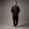 Men&rsquo;s Oversized Striped Graphic T-Shirt - &ldquo;Golden&rdquo; Streetwear Tee with Relaxed Fit - Black