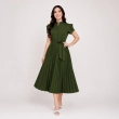 Women&rsquo;s Stefany Dress - Short Sleeve Knee-Length Elegant Casual Dress for Everyday Wear - Military Green