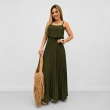 Women&rsquo;s Mia Dress - Sleeveless Long Casual Dress with Flowy Elegant Fit for Everyday Wear - Military Green