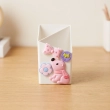 Pen Holder Plastic Square 2 Hole Pink