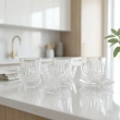 New Bone China and Glass Blashk Elvora Cawa Tea Set Clear Textured 18-Piece