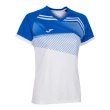 Joma T Shirt Supernova II V Neck Short Sleeve Polyester - White Royal Blue