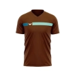 Wings T Shirt Simple Line V Neck Short Sleeve Polyester - Maroon Brown