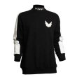 Wings Sweatshirt Designed 2 GO High Collar Panel Sleeve Ribbed Cotton - Black White