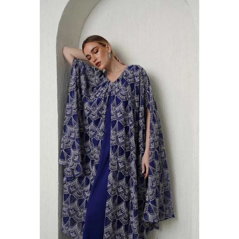 Embroidered Dress - Blue