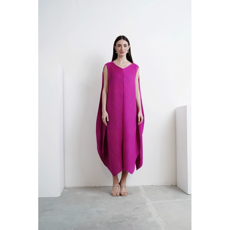 Asymmetric Dress - Dark Pink