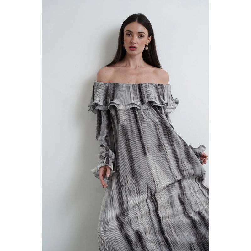 Off Shoulder Dress - Grey