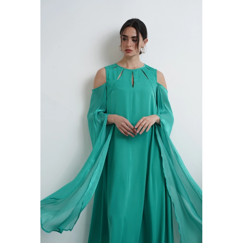 Cold Shoulder Dress - Green