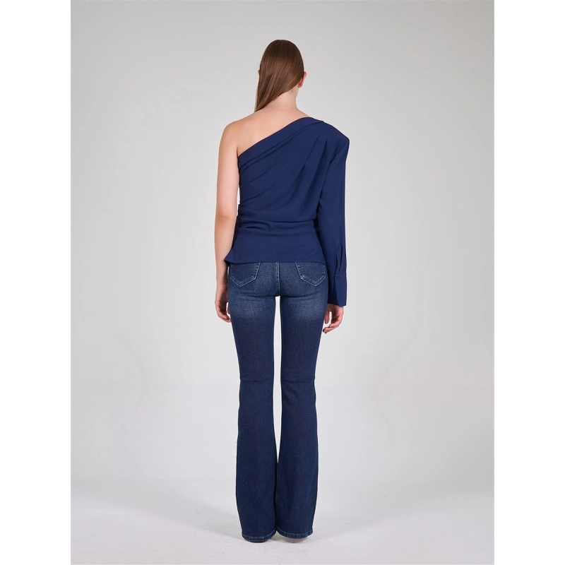 One Shoulder Blouse with Drape